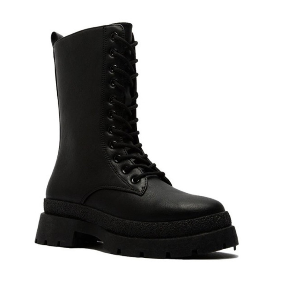 Black Combat Lace up boots - Picture 8 of 12
